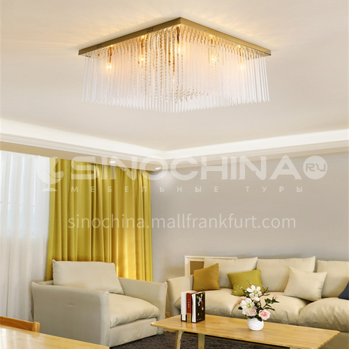 Modern dining room ceiling lamp rectangular crystal lamp light luxury dining room lamp GD-1277